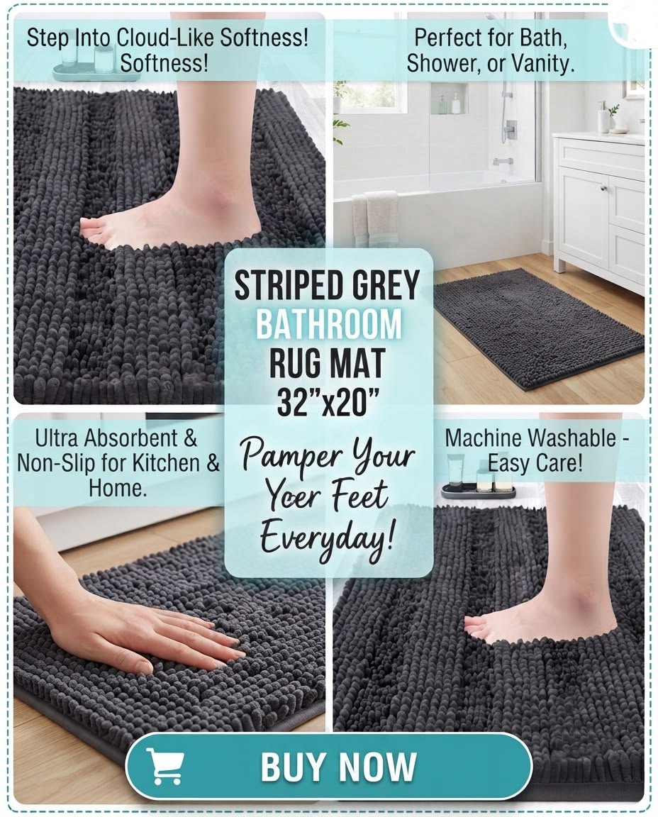 Transform Your Space: The Ultimate Cloud-Soft Chenille Bath Mat! ☁️✨