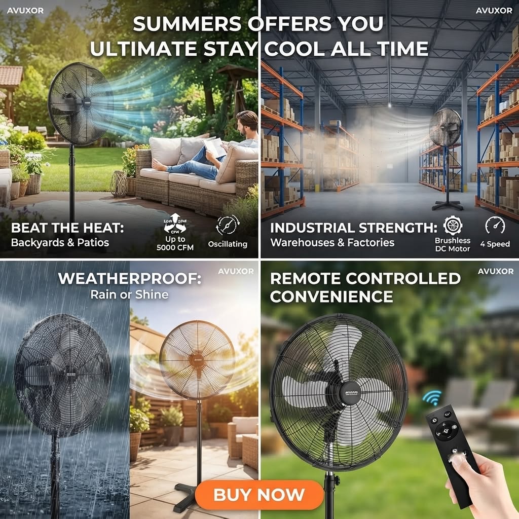 Stay Cool Anywhere: Ultimate Outdoor High-Velocity Fan 🌬️