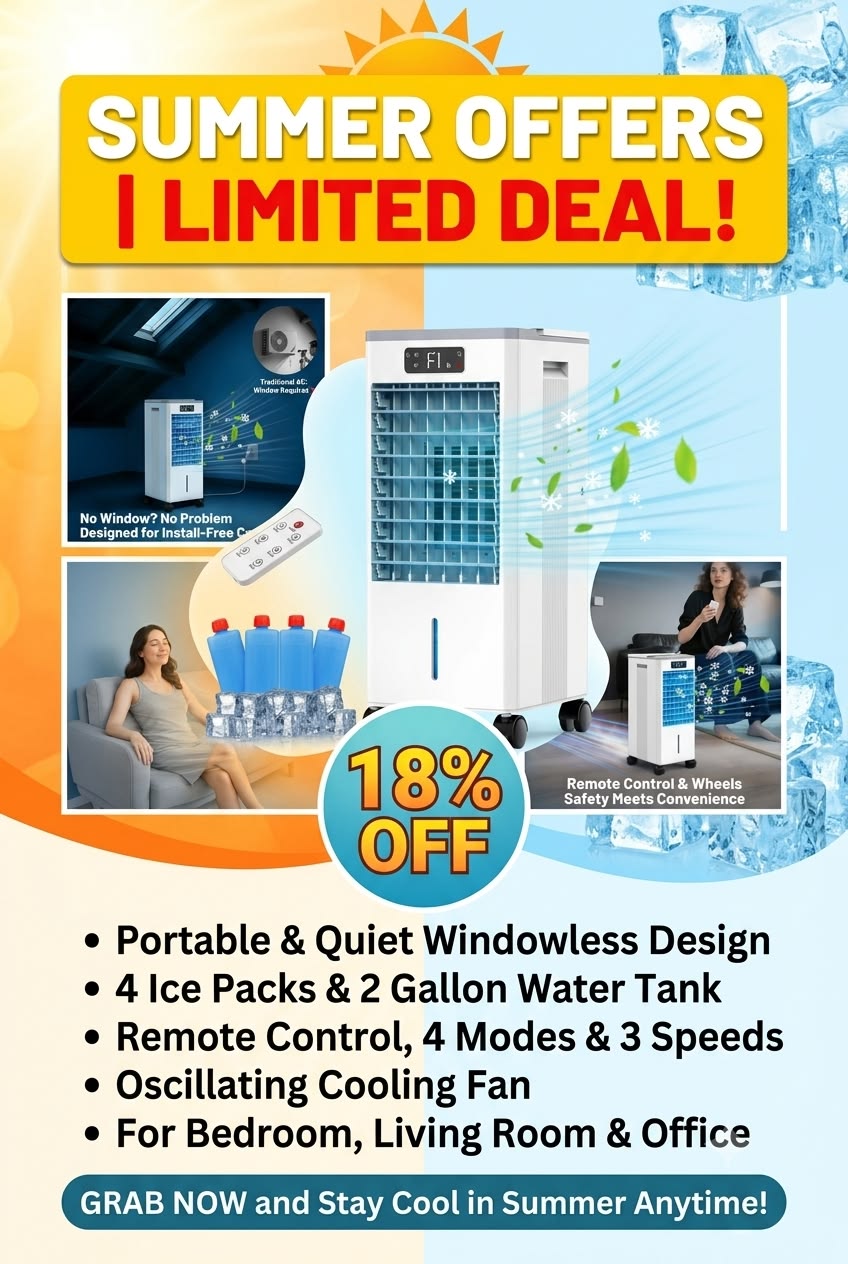 Stay Cool Anywhere: 18% Off Portable Swamp Cooler! 🧊✨