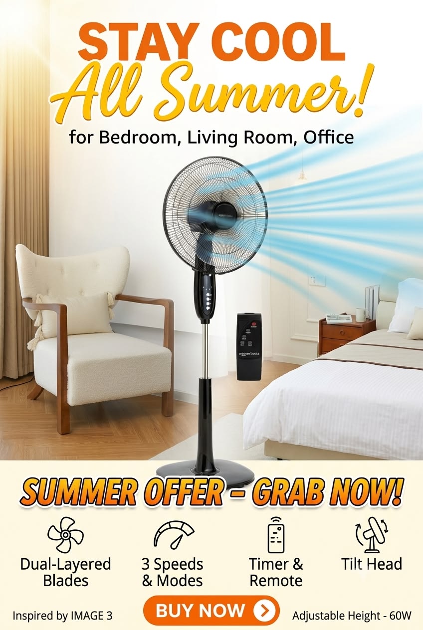 ☀️ Stay Cool All Summer with | 16" Pedestal Fan Special