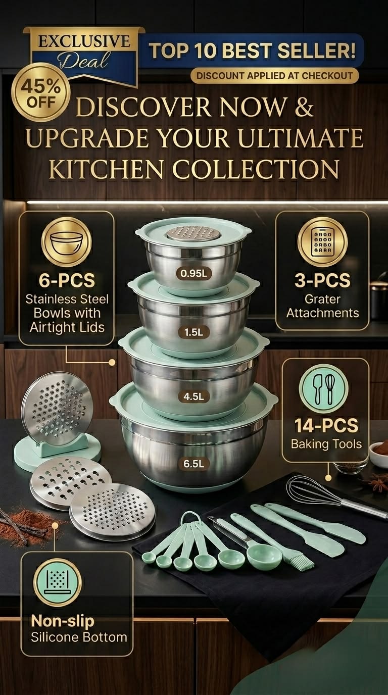 "Upgrade Your Kitchen: Exclusive 45% OFF Best-Selling Mint Green Baking Set!"