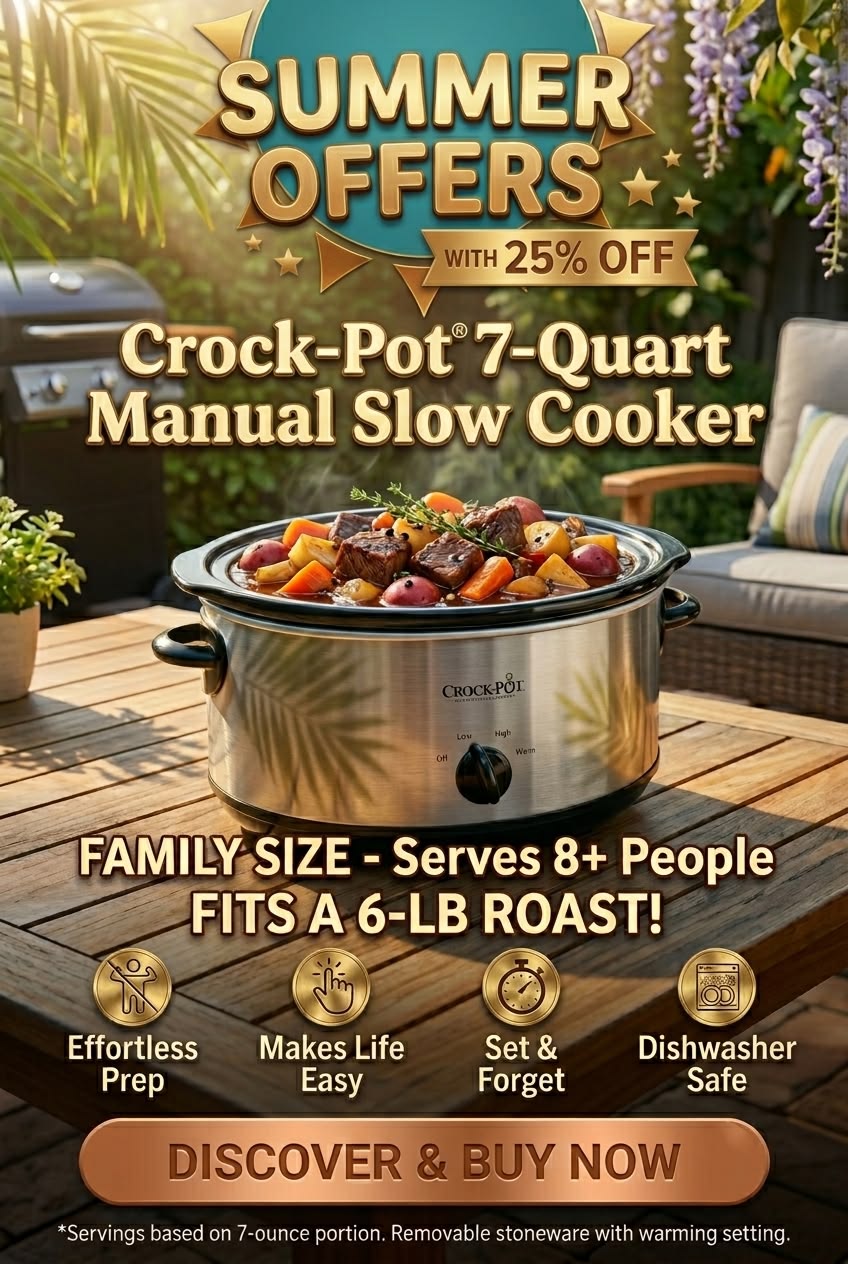 ☀️ Make Summer Dining Effortless with Crock-Pot – Now 25% OFF! 🍲