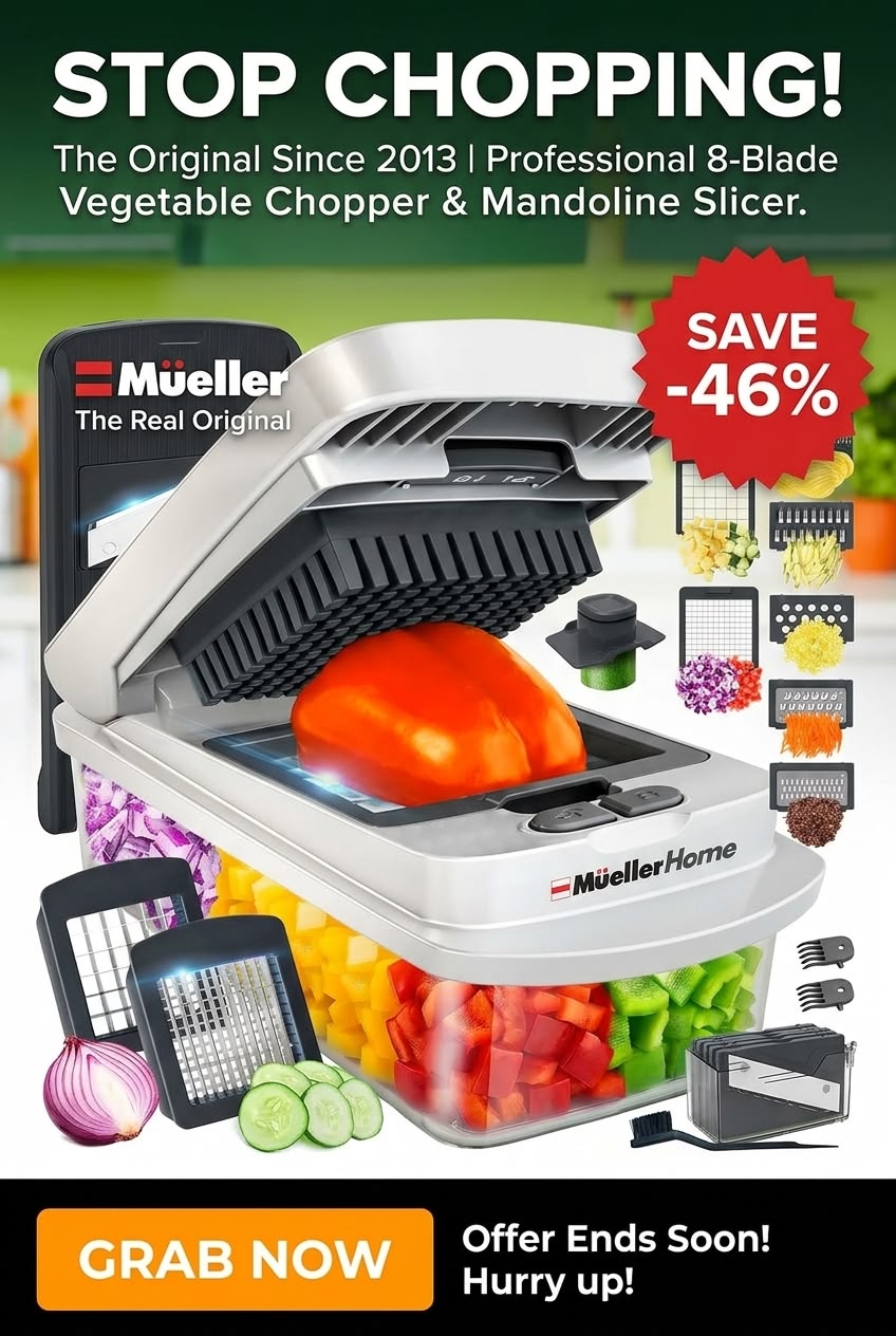 Cut Prep Time in Half: Get the Original Mueller 10-in-1 Chopper for 46% Off—Grab Now!