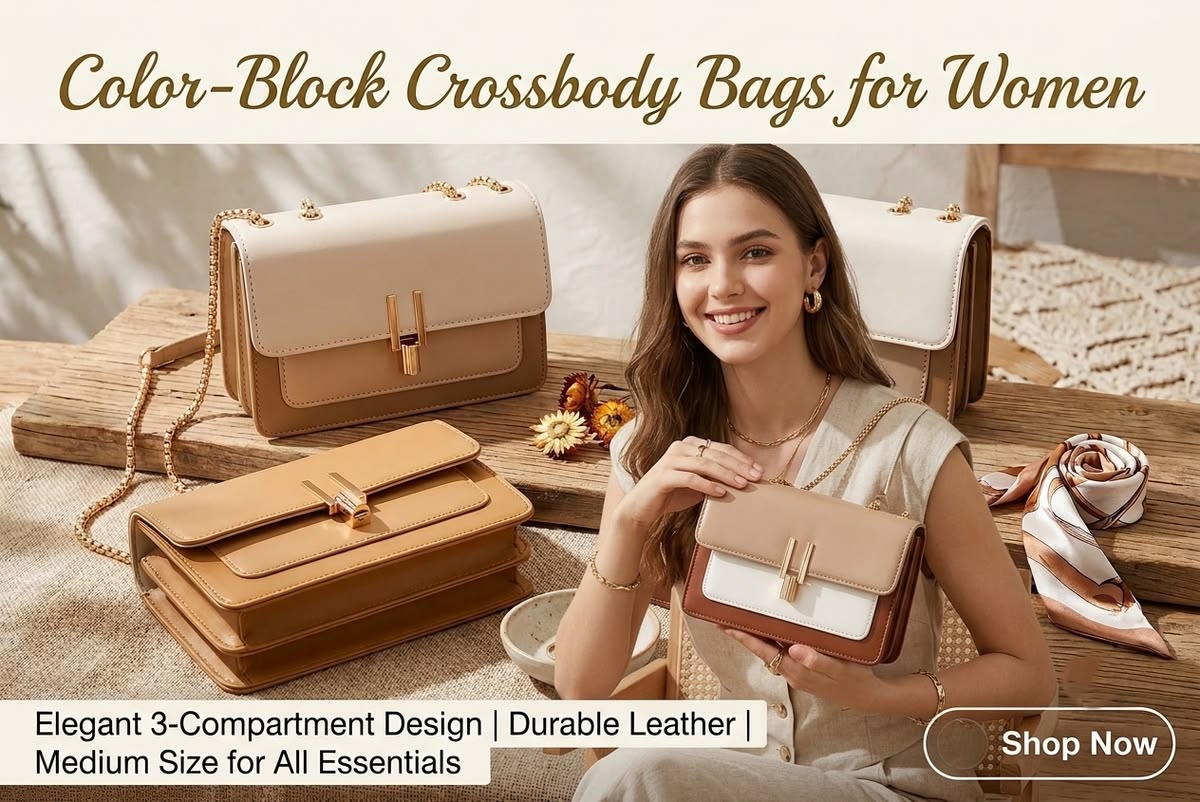 "Effortless Elegance: The Ultimate Color-Block Crossbody for Every Occasion."
