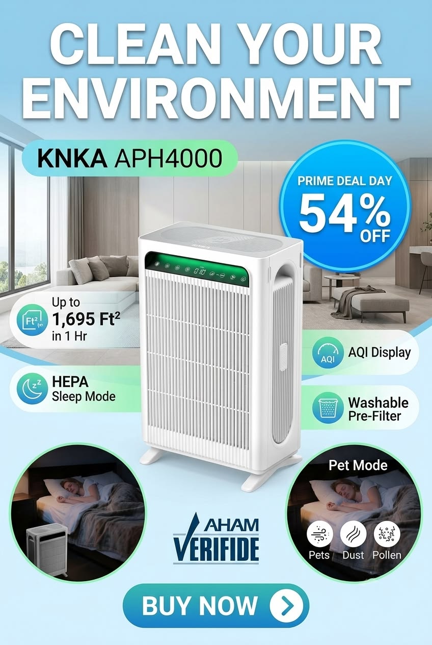 🍃 KNKA APH4000 Air Purifier: A Breath of Fresh Air for Your Home! 🌬️