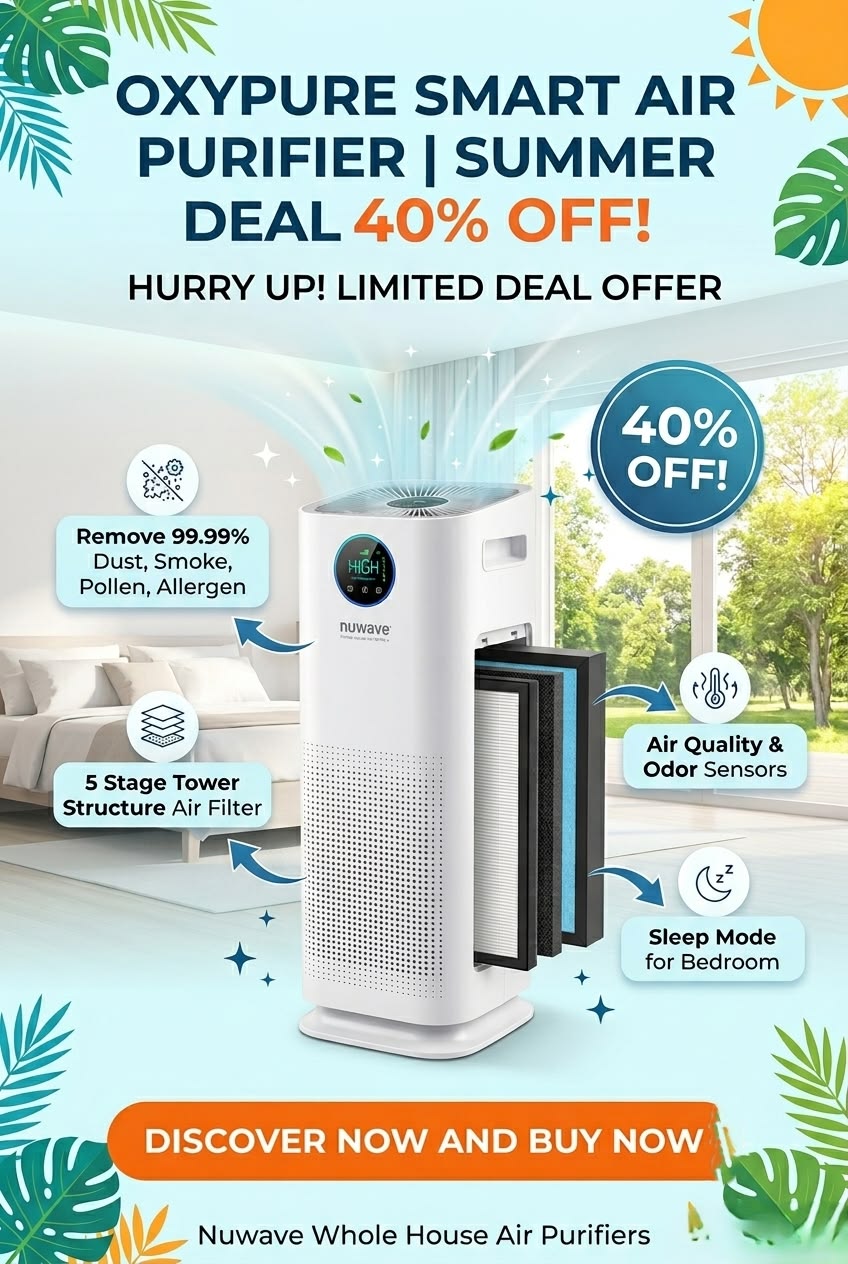 Nuwave Oxypure Smart Air Purifier: Breathe Cleaner Air for Less: Get 40% OFF the Nu wave Oxy pure Smart Air Purifier!