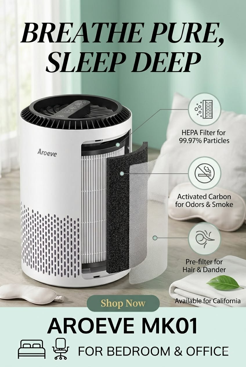 Clean Air in Minutes | AROEVE MK01 Say Goodbye to Dust, Dander, & Odors