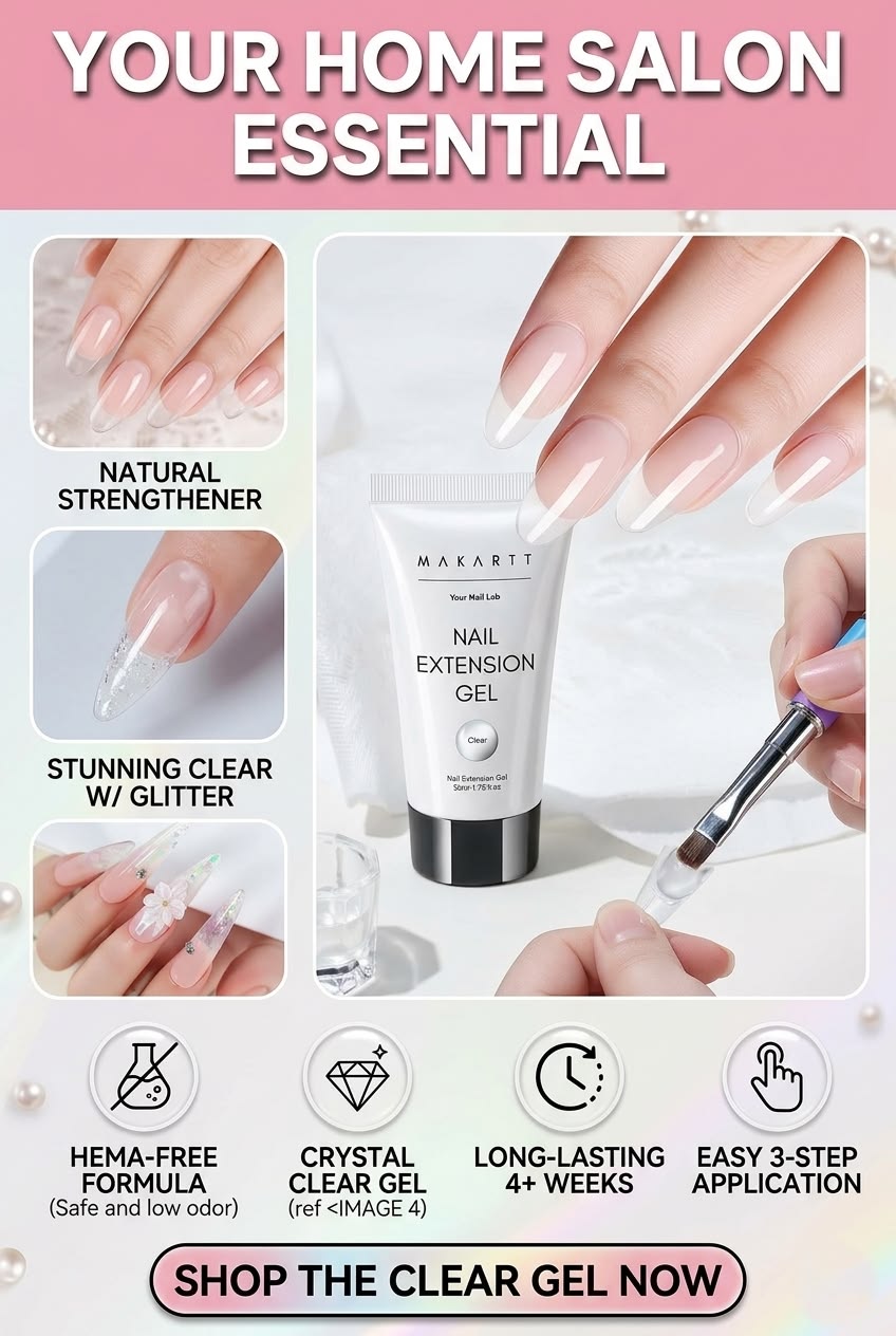 Salon-Quality Nails at Home ,Professional Clear Poly Gel for Trendy Designs
