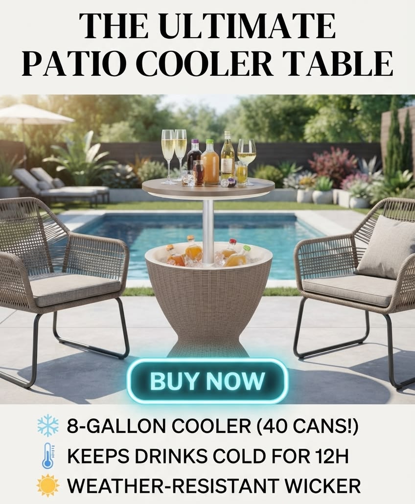 The Must-Have Wicker Cooler Table for Summer Hosting ☀️Elevate Your Patio Parties!🍹🎉
