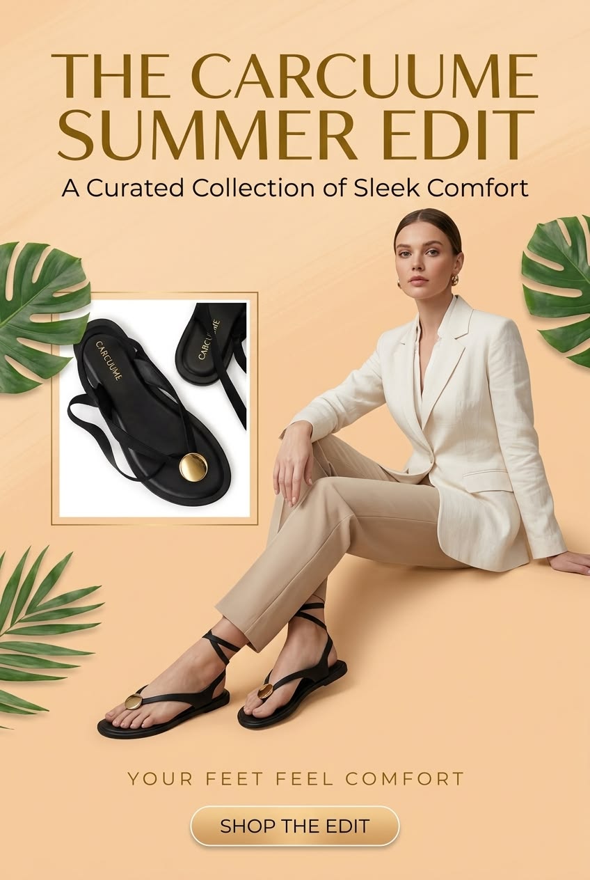 "Elevate Your Summer: The Carcuume Edit." "Where Sophistication Meets Comfort."